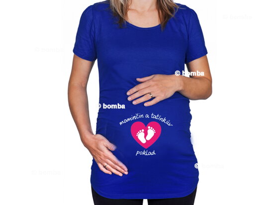 Modré těhotenské tričko Maminčin a tatínkův poklad