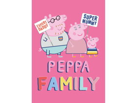 Růžová dětská deka Peppa Pig Family